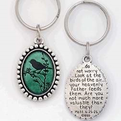Key Chain-Bird (Matthew 6:25-26)-Pewter | SHOPtheWORD