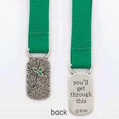 Ribbon Bookmark-You'Ll Get Through This W/12"" Green Ribbon (Lucado) (Pewter) | SHOPtheWORD