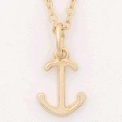 Necklace-Cross Anchor On 18" Cable Chain-Gold Plated | SHOPtheWORD