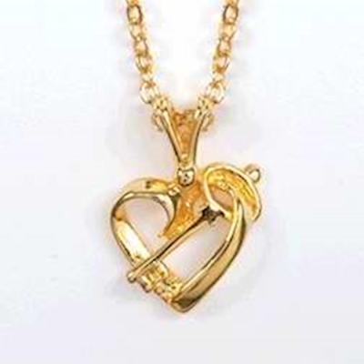 Necklace-Purity Key & Heart w/18" Cable Chain-Gold Plated | SHOPtheWORD