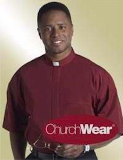 Clerical Shirt-Short Sleeve Tab Collar-16 In-Burgundy | SHOPtheWORD