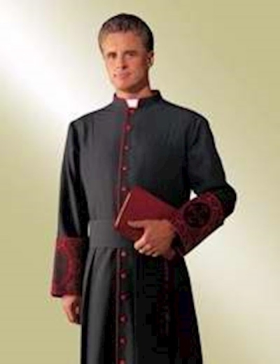 Clergy Cassock-H41-Hm504-Chest 38-41/Neck 16/Sleeve 32-Black | SHOPtheWORD