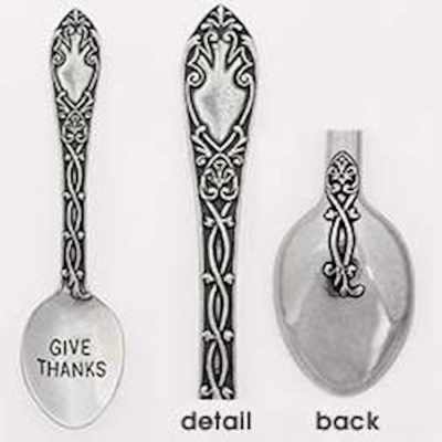 Spoon-Give Thanks Teaspoon-Pewter | SHOPtheWORD