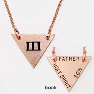 Necklace-Trinity III w/18" Cable Chain-Rose Gold Plated | SHOPtheWORD