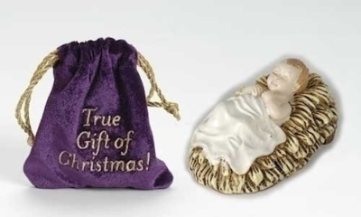 Figurine-Baby Jesus w/Bag-True Gift Of Christmas (4") | SHOPtheWORD
