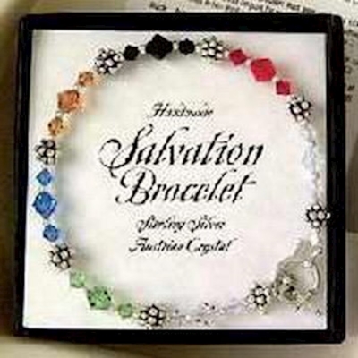 Bracelet-Salvation Crystal Beads w/Cross- Sterling Silver | SHOPtheWORD