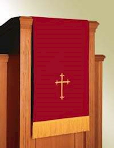 Scarf-Pulpit/Lectern-Pavillion-Reversible-Red/White/Latin Cross (11669) | SHOPtheWORD