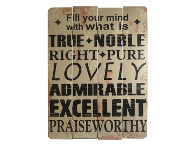 Wall Sign-Fill Your Mind-Wood Slat (12 x 16) | SHOPtheWORD