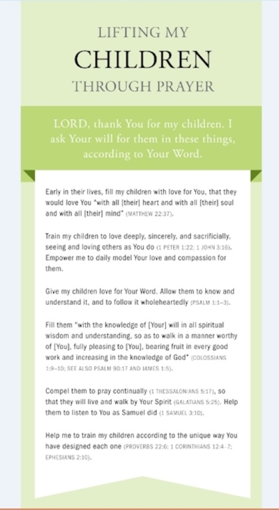Lifting My Children Through Prayer Cards by Life Family | SHOPtheWORD