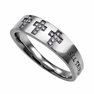 Ring-Calvary-Christ My Strength-Sz 8 | SHOPtheWORD