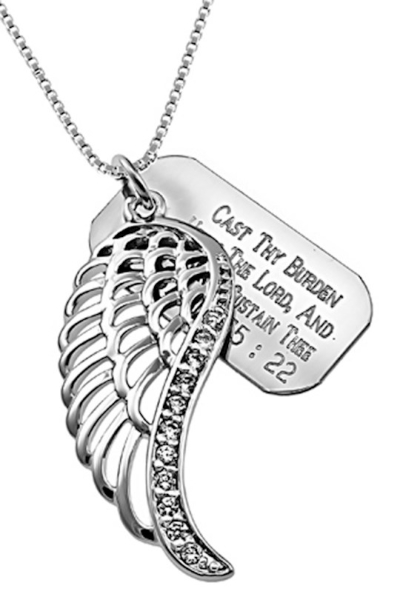 Necklace-Wing w/Tag-Silver (Girls)-16" Chain | SHOPtheWORD
