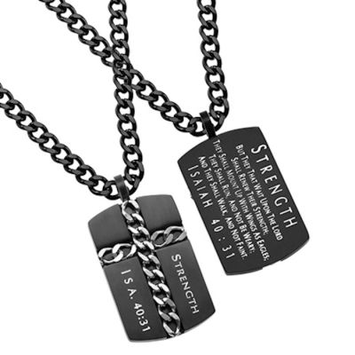 Necklace-Inlay Cross-Mount Up w/Eagles- 24" Chain | SHOPtheWORD