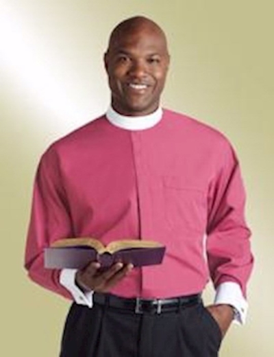 Clerical Shirt-Long Sleeve Banded Collar & French Cuff-16x34/35-Fuchsia | SHOPtheWORD