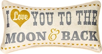 Pillow-Love You To The Moon & Back (17" x 9") | SHOPtheWORD