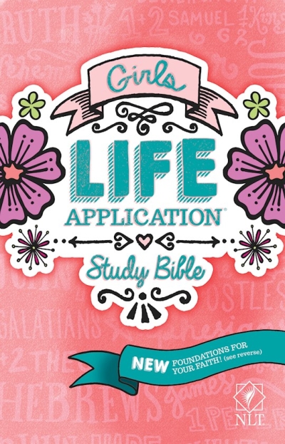 NLT Girls Life Application Study Bible (Revamped)-Pink Flower-Hardcover | SHOPtheWORD