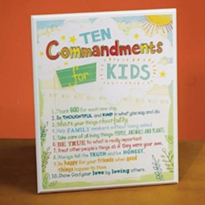 Plaque-Ten Commandments For Kids (8.25 x 10.25) | SHOPtheWORD