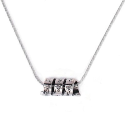 Necklace-Prayer Scroll on Rhodium Chain (16") | SHOPtheWORD