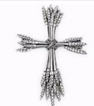 Wall Cross-Wrapped Wheat-Pewter | SHOPtheWORD
