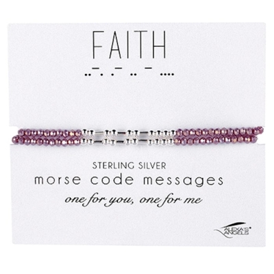 Bracelet-Morse Code Friendship-Faith-Purple (Set Of 2) (Carded) | SHOPtheWORD