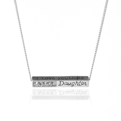 Necklace-Eden Merry-I Love You More Daughter/Goldtone | SHOPtheWORD