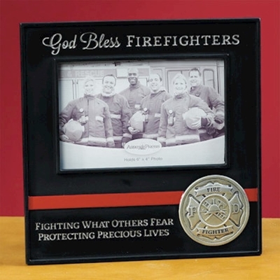 Photo Frame-God Bless Firefighters | SHOPtheWORD