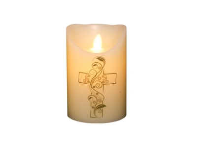 Candle-Marvelous Lights Flameless-Ivory Cross w/Timer (5") | SHOPtheWORD