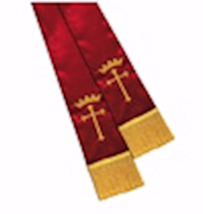 Empress Satin Pulpit Stole Red/Symbol | SHOPtheWORD