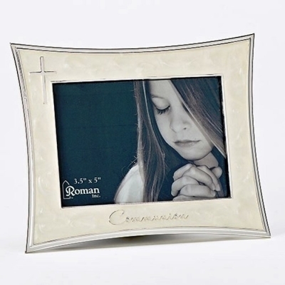 Frame-First Communion-Ivory w/Silver Cross (5.5"H) | SHOPtheWORD