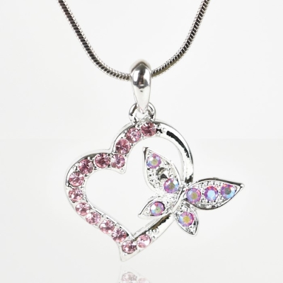 Necklace-Eden Merry-Pendant w/Heart & Butterfly | SHOPtheWORD