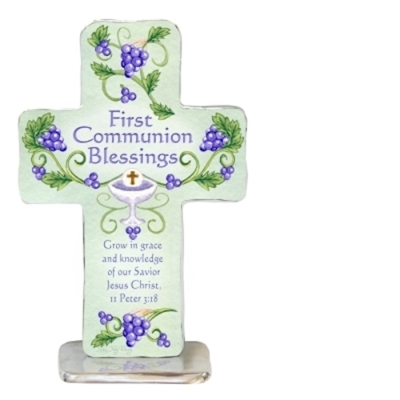 Cross-First Holy Communion-On Stand (ArtMetal Collection) (4") | SHOPtheWORD