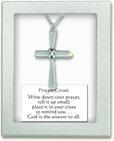 Pendant-2" Prayer Cross w/Silver Chain (18") (Boxed) | SHOPtheWORD