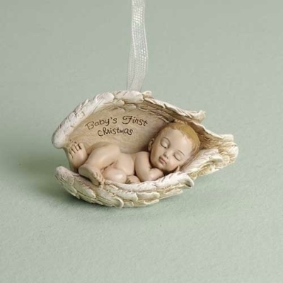 Ornament-Baby'S First Christmas-Baby In Wings (3.5") | SHOPtheWORD