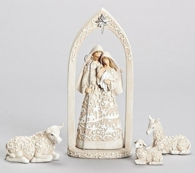 Figurine-Holy Family In Arch w/Animals (4 Pieces) | SHOPtheWORD