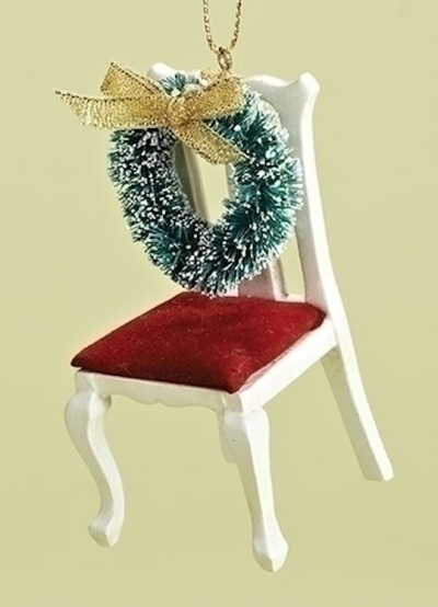 Ornament-Chair w/Memorial Wreath (3.5") | SHOPtheWORD