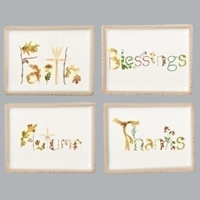 Plate Set-Autumn/Thanks/Blessings/Faith (Set of 4) | SHOPtheWORD