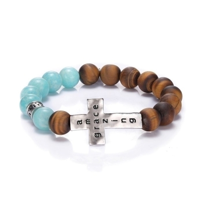 Bracelet-Amazing Grace w/Cross-Stretch | SHOPtheWORD