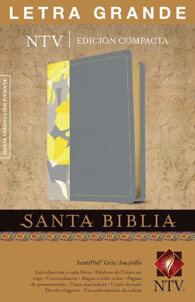 Span-NTV Compact Large Print Bible (Edicion Compacta Letra Grande)-Gray/Yellow LeatherLike | SHOPtheWORD