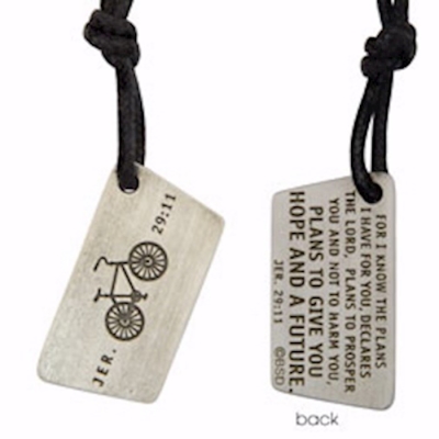 Necklace-Jeremiah 29:11/Bike w/24" Chain-Pewter (Adjustable) (Carded) | SHOPtheWORD