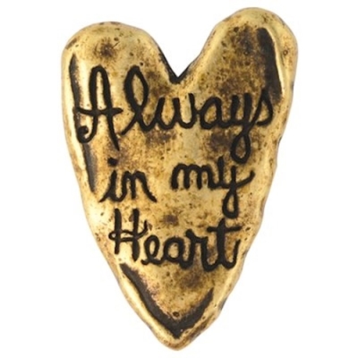 Lapel Pin-Heart/Always In My Heart-Brass Plated | SHOPtheWORD