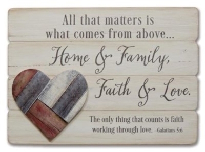 Plaque-Home & Family w/Heart | SHOPtheWORD
