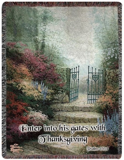 Throw-The Garden Of Promise/Enter Into His Gates-Tapestry (50" x 60") | SHOPtheWORD