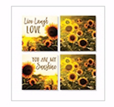 Square House Coasters-Sunshine (Set Of 4) (4") | SHOPtheWORD