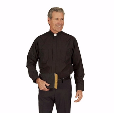 Clergy Shirt-Long Sleeve-Tab Collar-Gray (16.5 X 32/33) | SHOPtheWORD