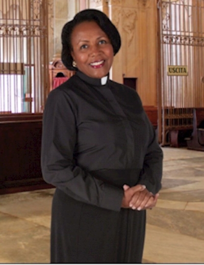 Clergy Shirt-Womens-Long Sleeve-Tab Collar-Black (Size 16) | SHOPtheWORD