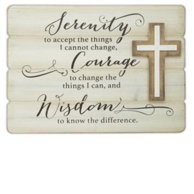 Wall Plaque-Serenity-Plank w/Cross (10 x 14) | SHOPtheWORD