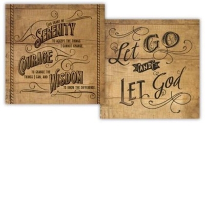 Wood Block-Serenity Prayer-Two Sided (4.5" x 4.5" x 1.5") | SHOPtheWORD