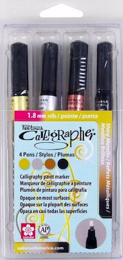 Pen-Touch Calligrapher (1.8 Mm) Fine (4 Pack Assorted) | SHOPtheWORD