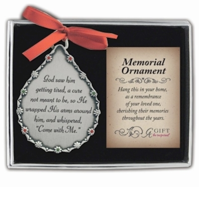 Ornament-Memorial-Tearshaped-God Saw Him | SHOPtheWORD
