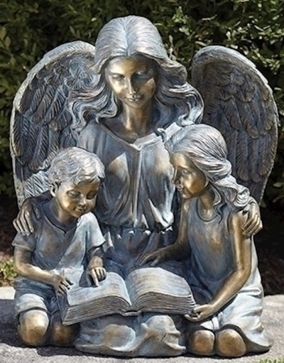 Garden Figurine-Angel w/Two Children (15.5"") | SHOPtheWORD