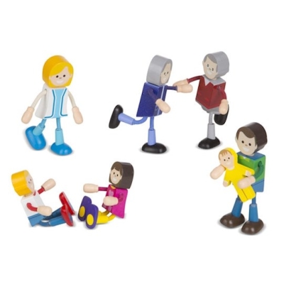 Wooden Flexible Figures-Caucasian Family (7 Pieces) (Ages 3+) | SHOPtheWORD